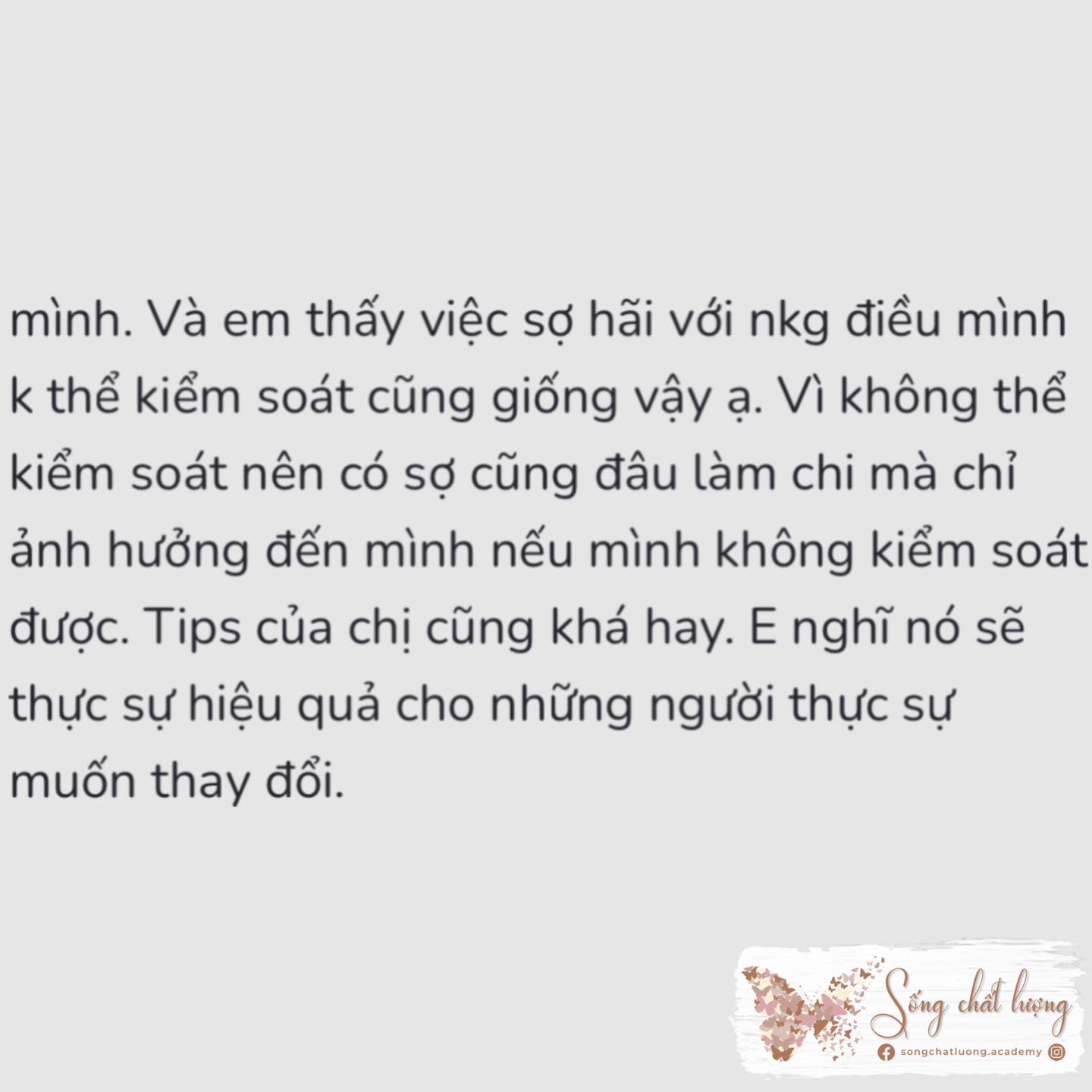 Sống chất lượng, Đánh giá của học viên
